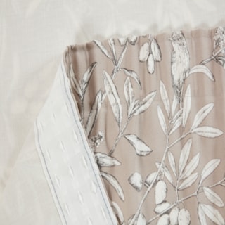 Aviary Parchment Pencil Pleat Ready Made Curtains