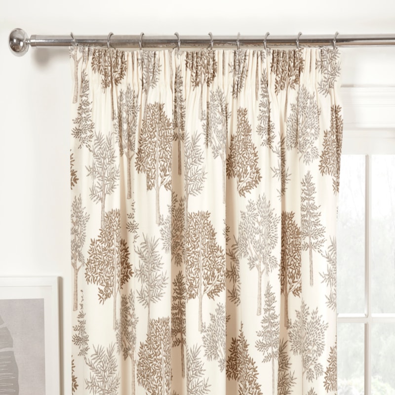 Coppice Natural Pencil Pleat Ready Made Curtains