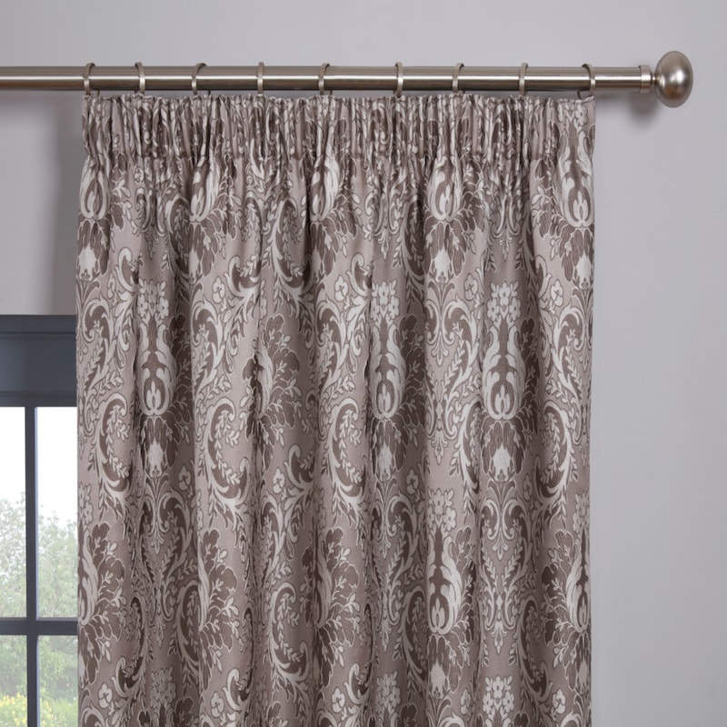 Tegola Charcoal Ready Made Pencil Pleated Curtain