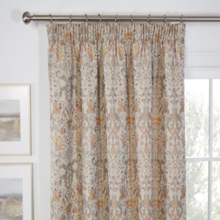 Kyoto Natural Ready Made Pencil Pleat Curtain