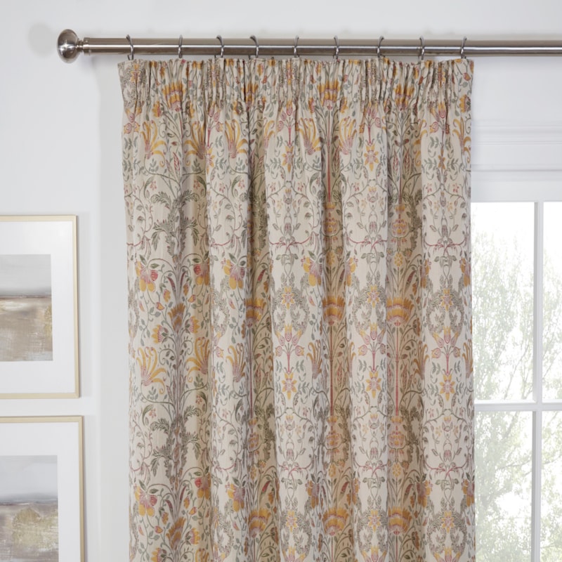 Kyoto Natural Ready Made Pencil Pleat Curtain