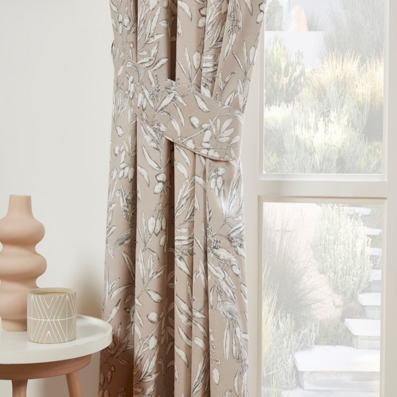 Aviary Parchment Pencil Pleat Ready Made Curtains