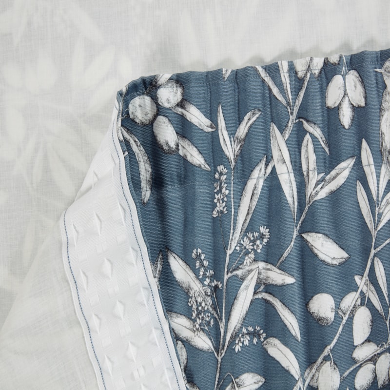 Aviary Bluebell Pencil Pleat Ready Made Curtains