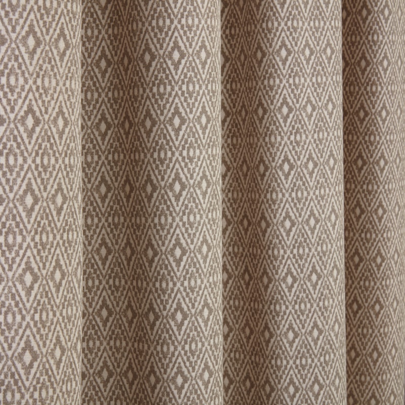 Aztec Linen Pencil Pleat Ready Made Curtains