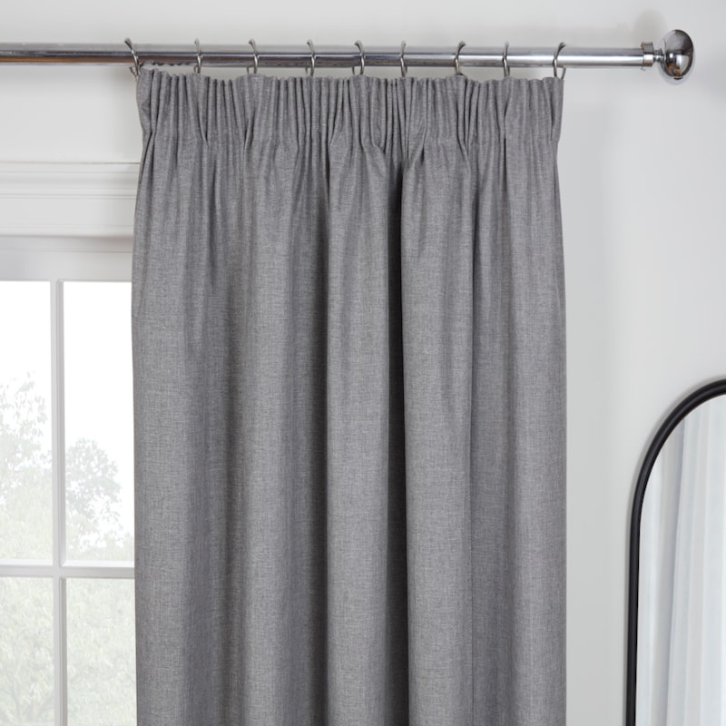 Eclipse Pewter Pencil Pleated Ready Made Curtains