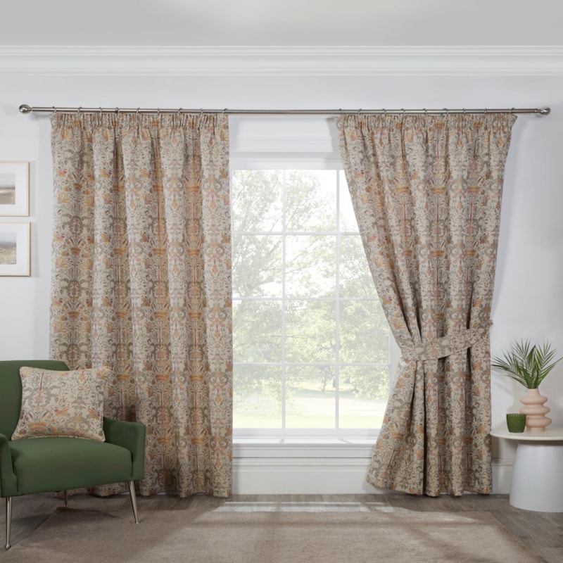 Kyoto Natural Ready Made Pencil Pleat Curtain