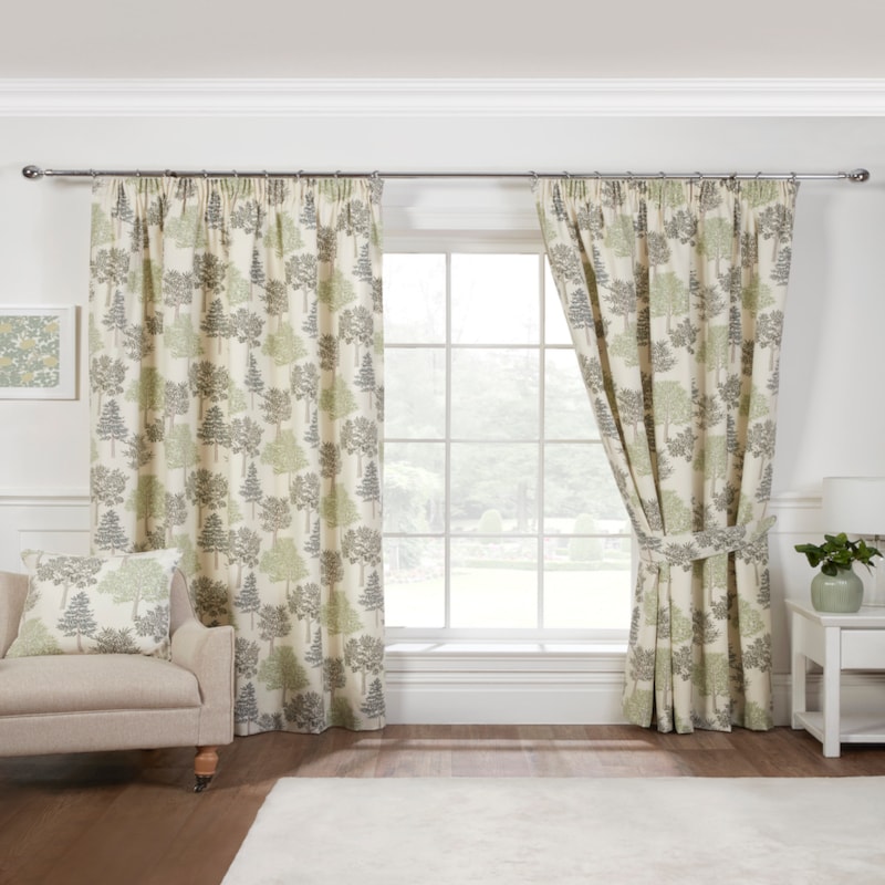 Coppice Apple Pencil Pleat Ready Made Curtains