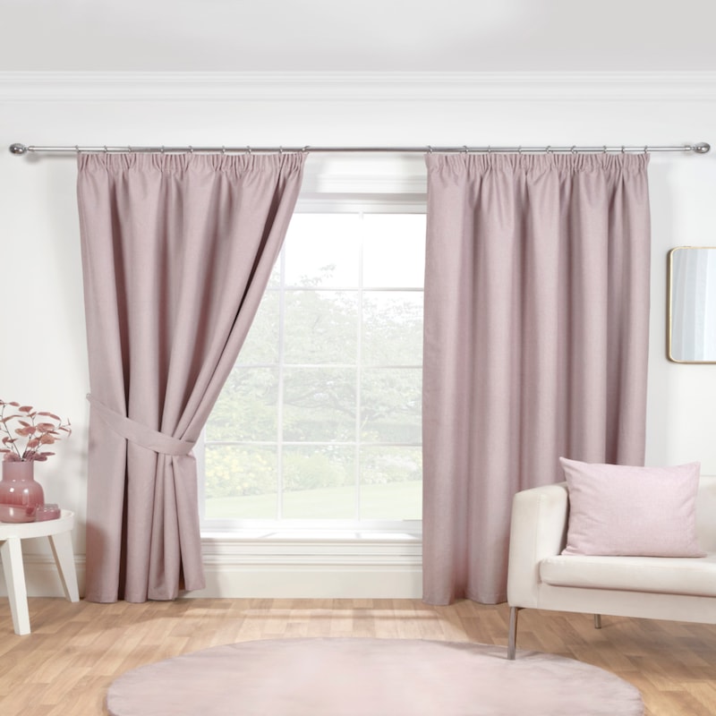 Eclipse Blush Pencil Pleat Ready Made Curtain