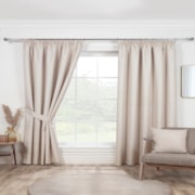 Eclipse Natural  Pencil Pleat Ready Made Curtain