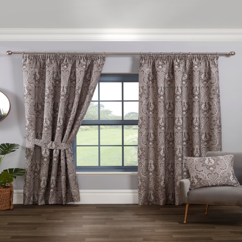 Tegola Charcoal Ready Made Pencil Pleated Curtain