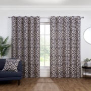 Marrakech Navy Ready Made Eyelet Curtain